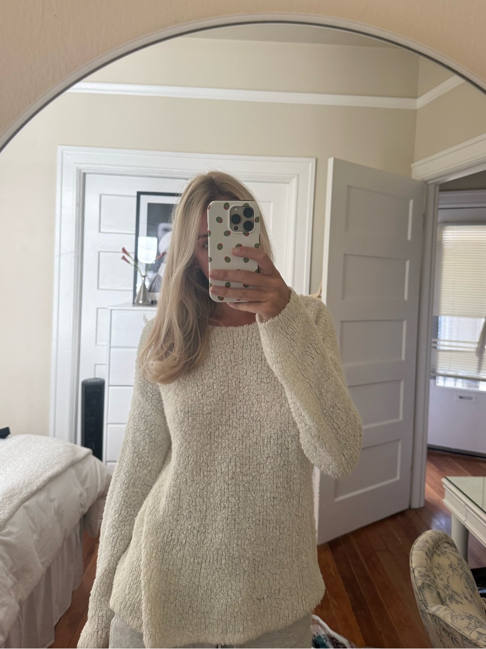 Cozy Cream Plush Sweater - Women size small